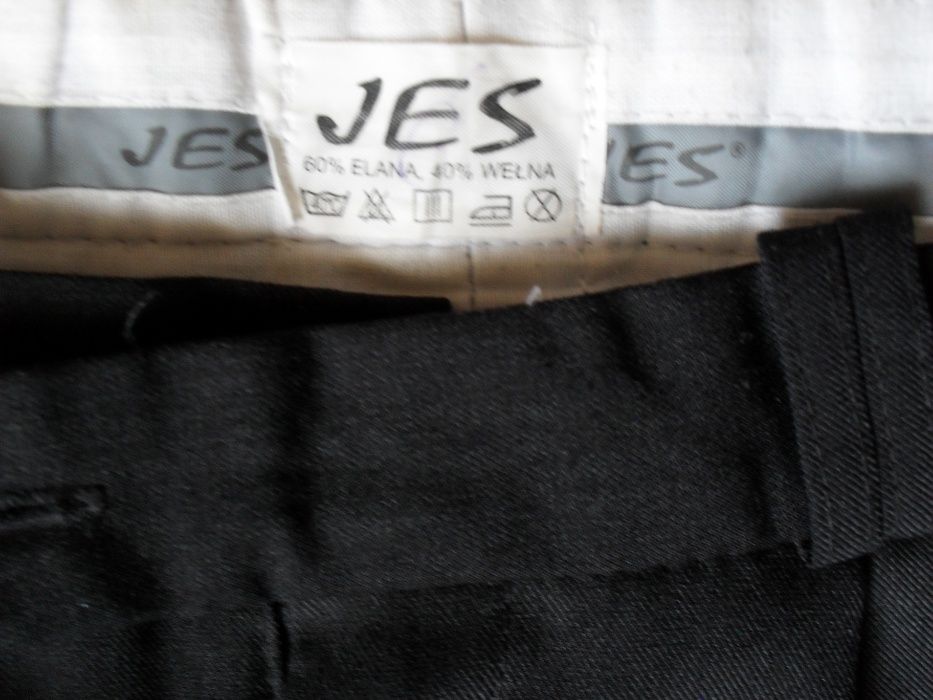 Garniturowe spodnie prosta nogawka z mankietem-b. ciemny grafit