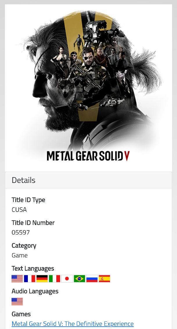 Metal Gear Solid V Definitive Experience na PS4 i PS5 w BDB stanie