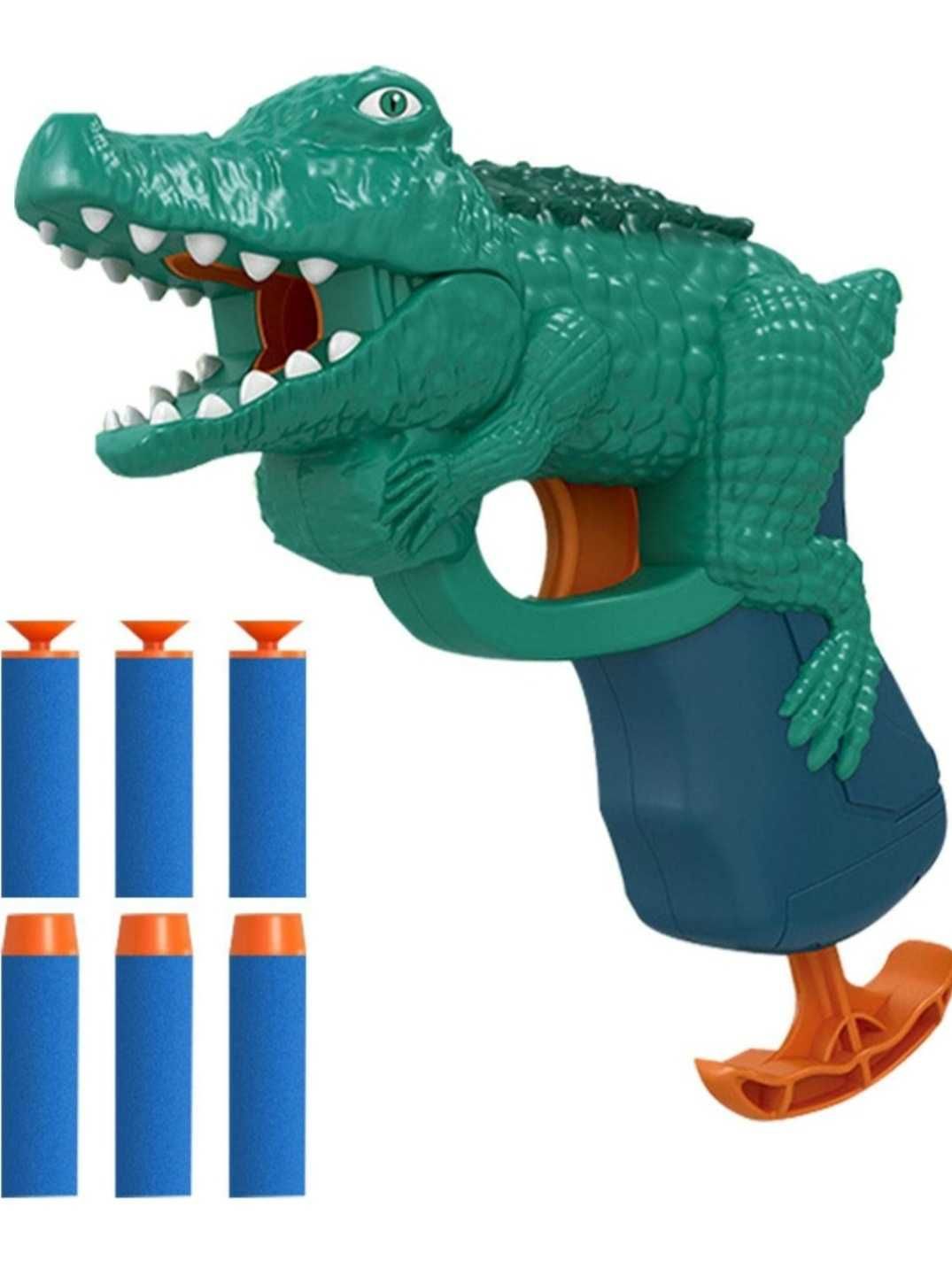 Бластер пистолет Nerf Крокодил, 4 цвета, 6 пуль