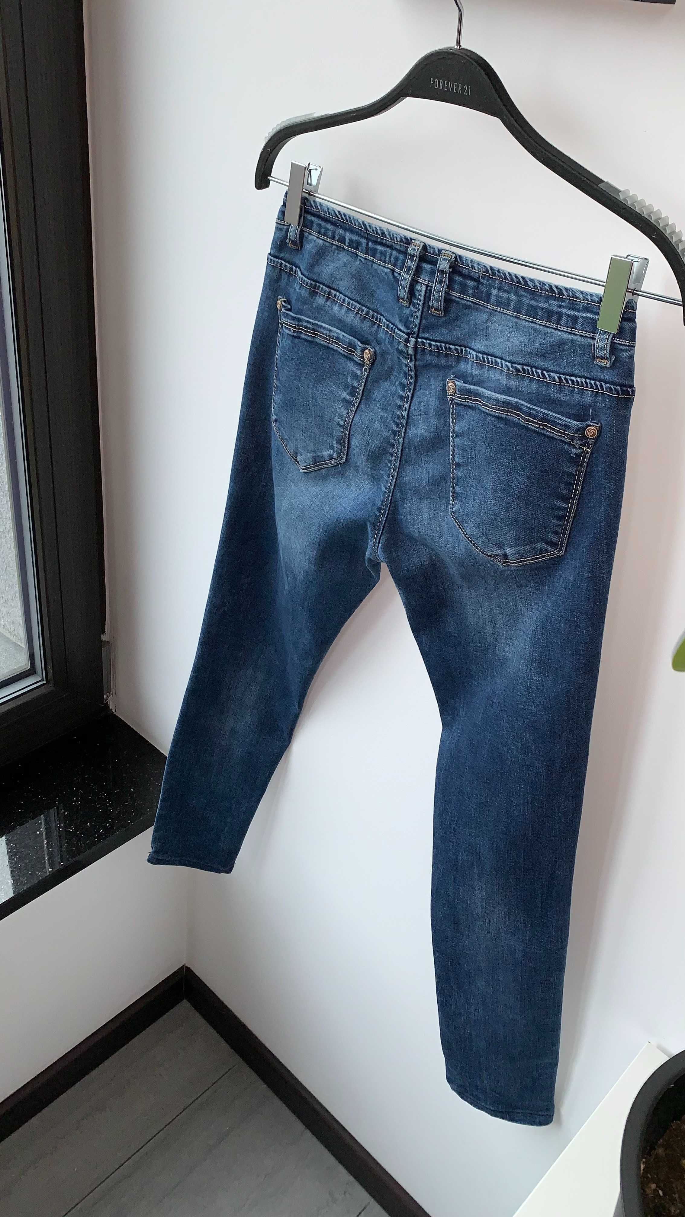 r. 38 / r. M / Sara Jeans granatowe spodnie dżinsowe