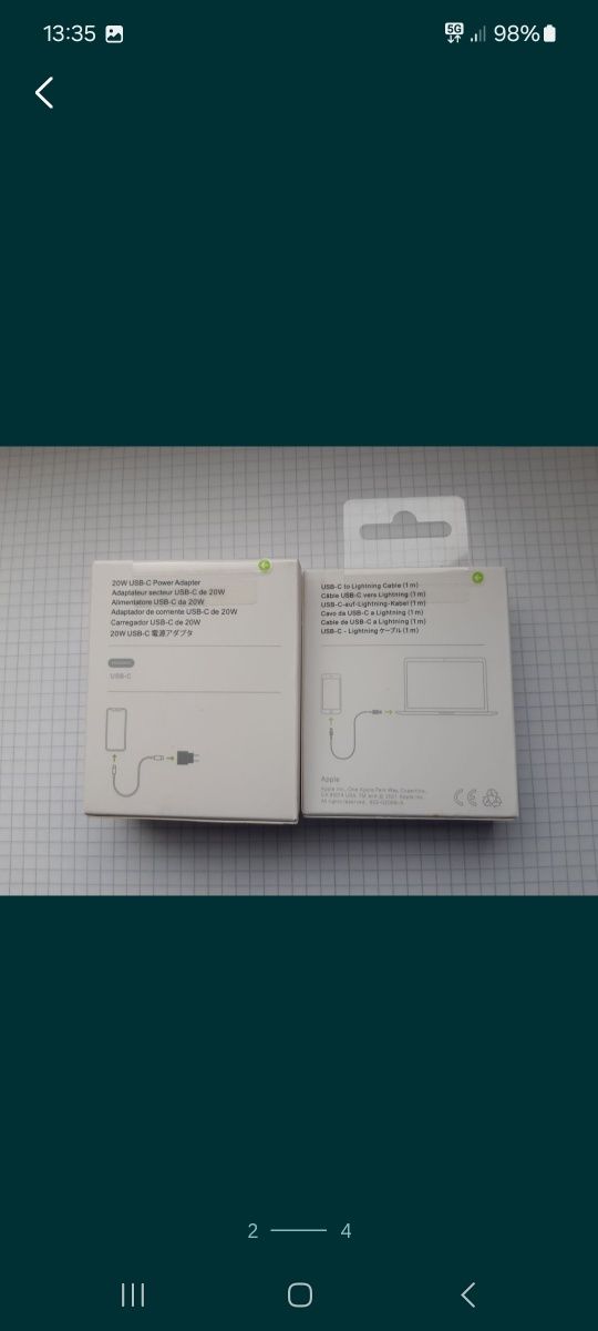 USB-C 20W Power Adapter Kabel USB-C to Lightning NOWE