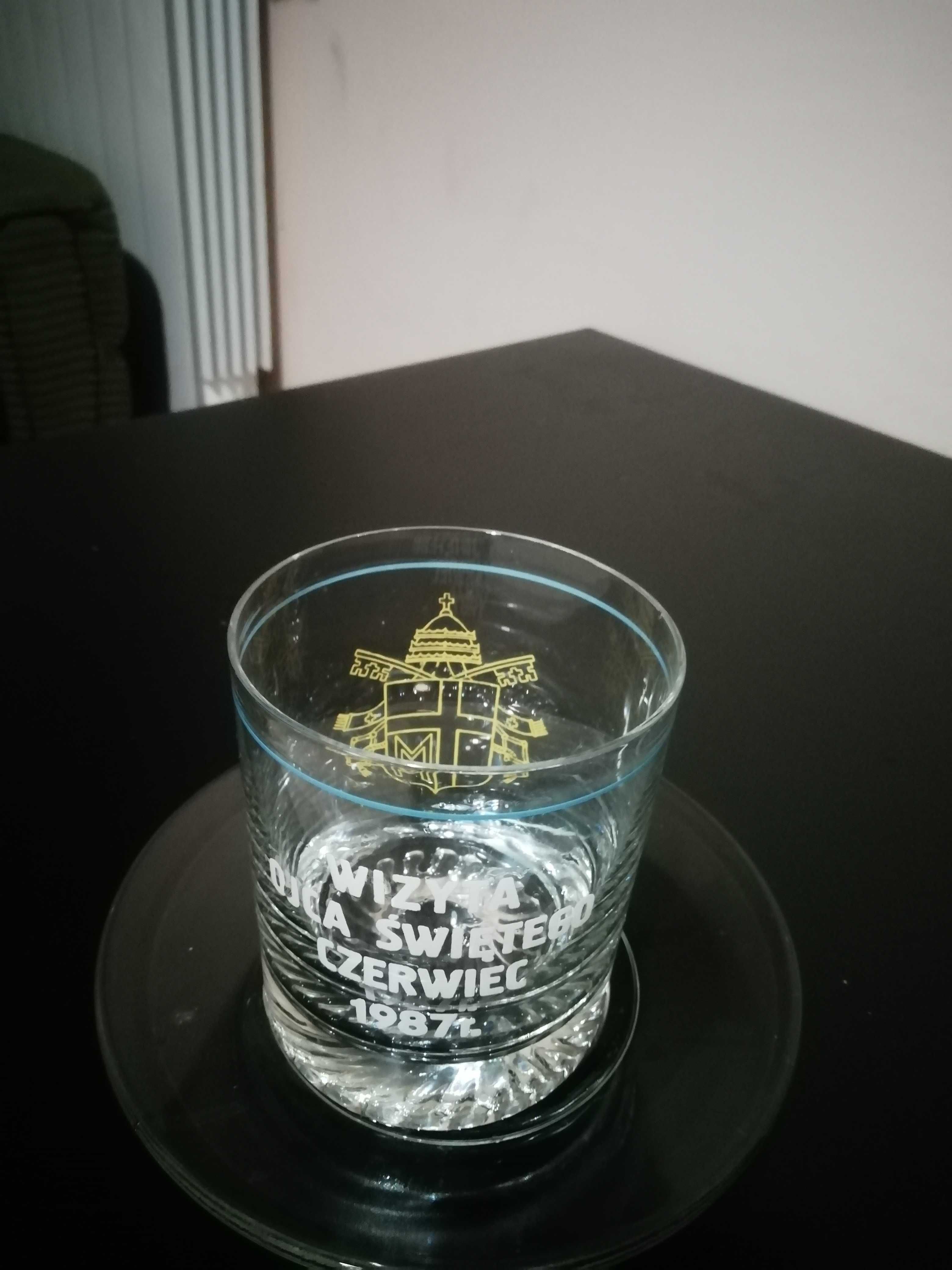 Pamiatka Jan Pawel II szklanka i talerzyk