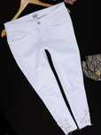 F79 jeans spodnie damskie LIU JO skinny białe cyrkonie haft rurki S 36