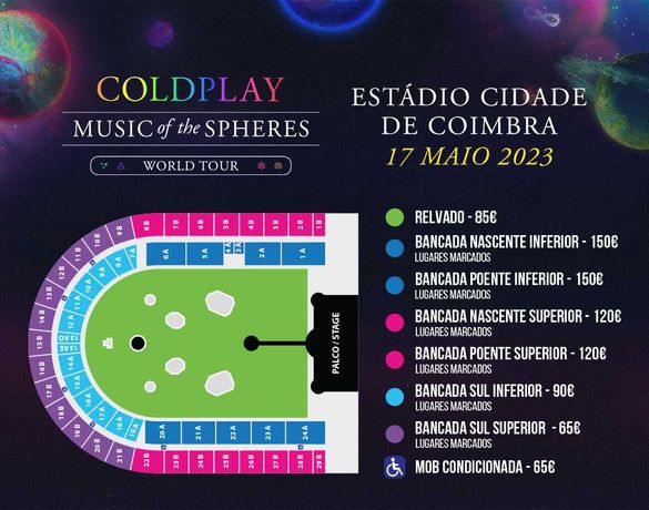 TROCO bilhetes Coldplay Coimbra