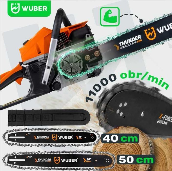 Zestaw XXL Piła Spalinowa 5,7KM WUBER PILARKA Łańcuchowa Nowa