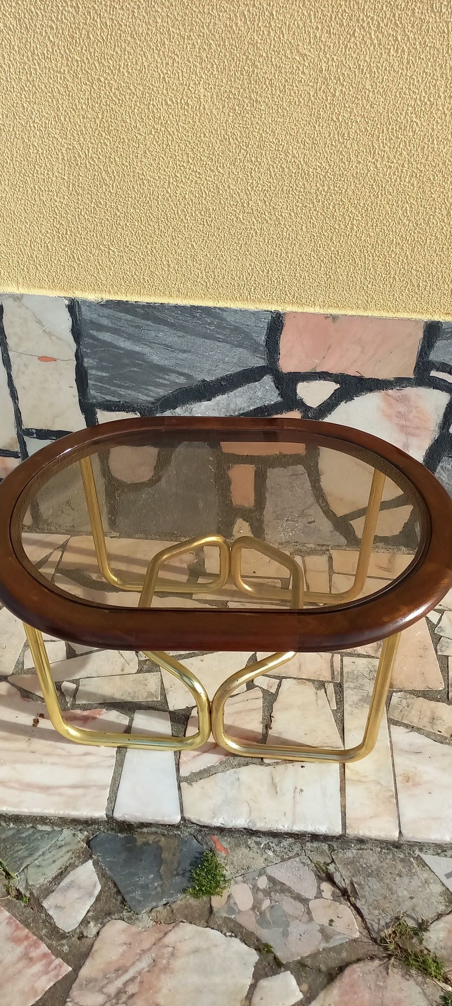 Mesa de Apoio em Madeira com Pés em Ferro