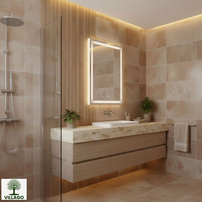 NOWE Lustro łazienkowe LED 50x70 cm z 3 barwami światła Villago Home