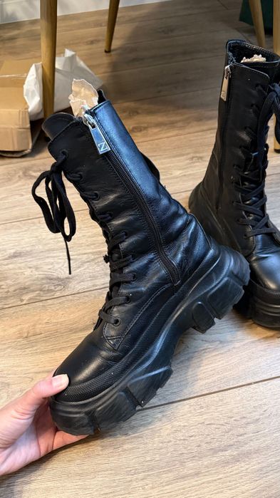 Ботинки черевики Zara шкіра 38 39