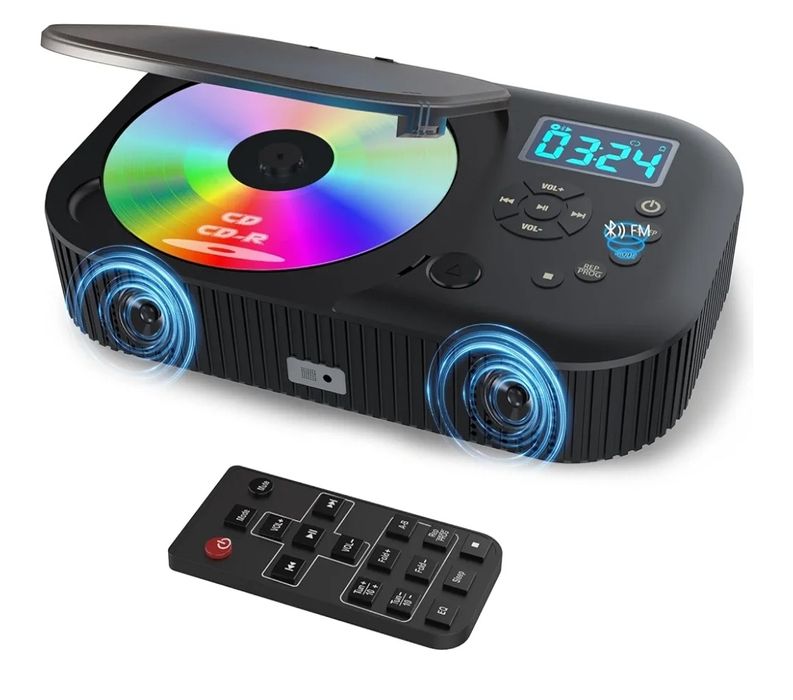 Przenośny odtwarzacz CD z radiem FM bluetooth wbudowane głośniki