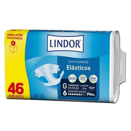 Fraldas LINDOR Elásticos Air Dry * Tam. G * Anca 46 a 60 (110 a 150 cm