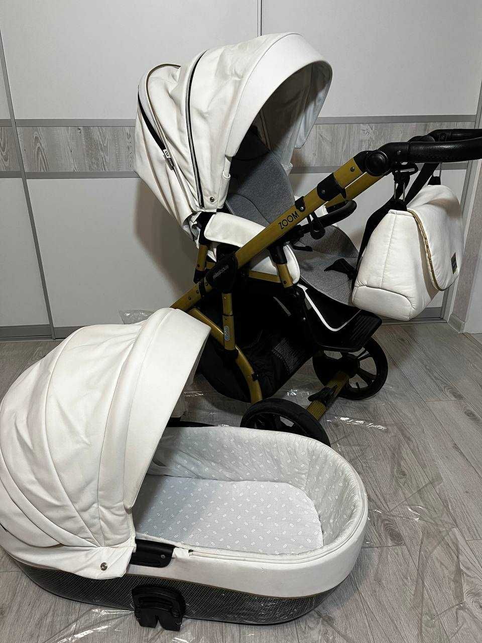 Коляска 2 в 1 Mioobaby Zoom Royal Edition, White/Gold