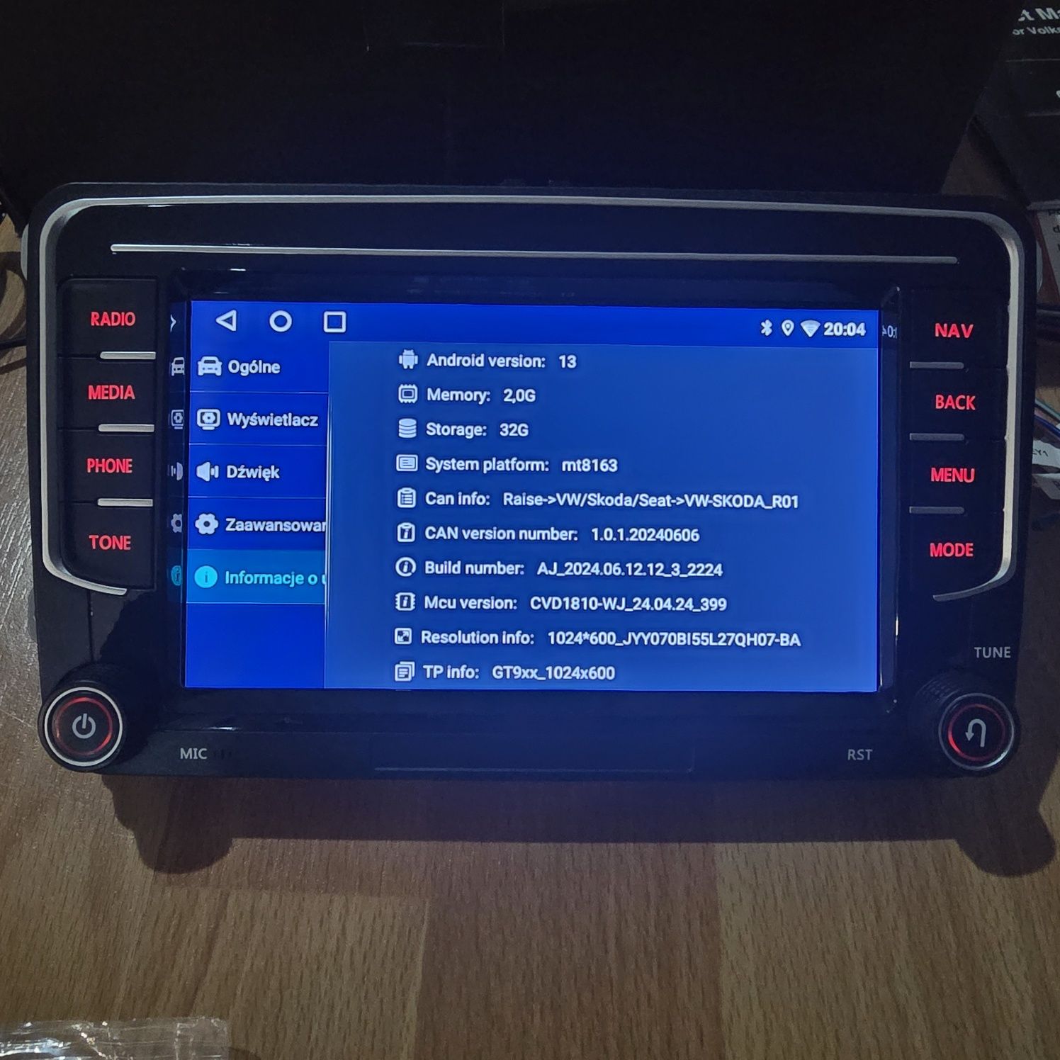 Radio 7" dla VW 2G 33GB+ kamera+GPS+karta SIM+mikrofon
