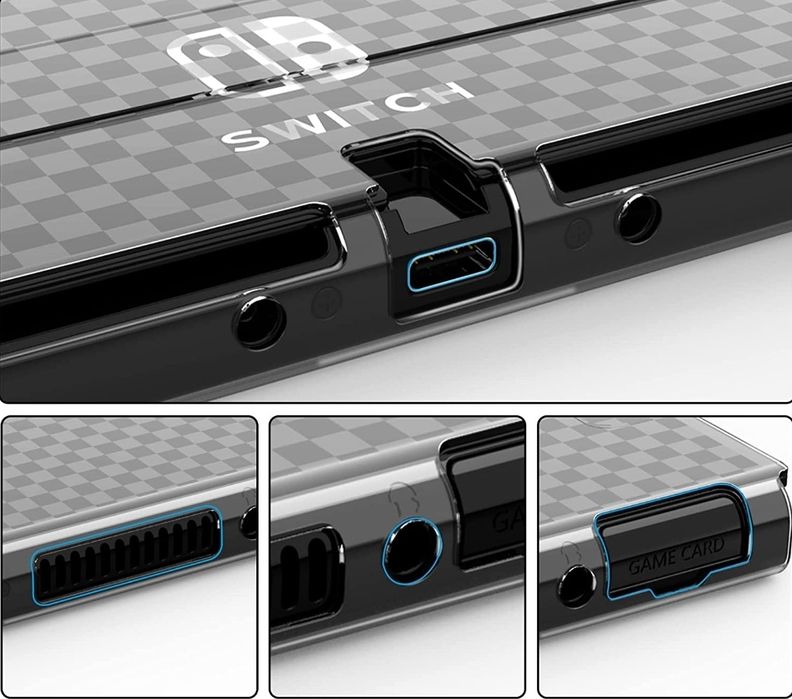 Bolsa + Capa Silicone Transparente + Película Vidro Nintendo Switch OL