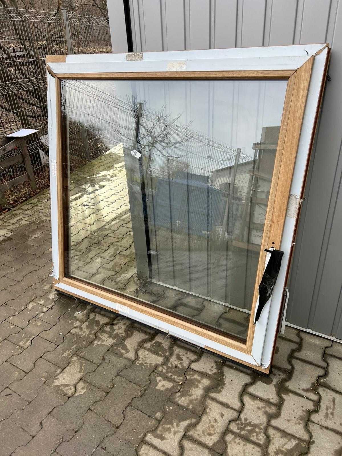 Okno PCV Oknoplast 140x137 lewe jasny dąb Turner oak