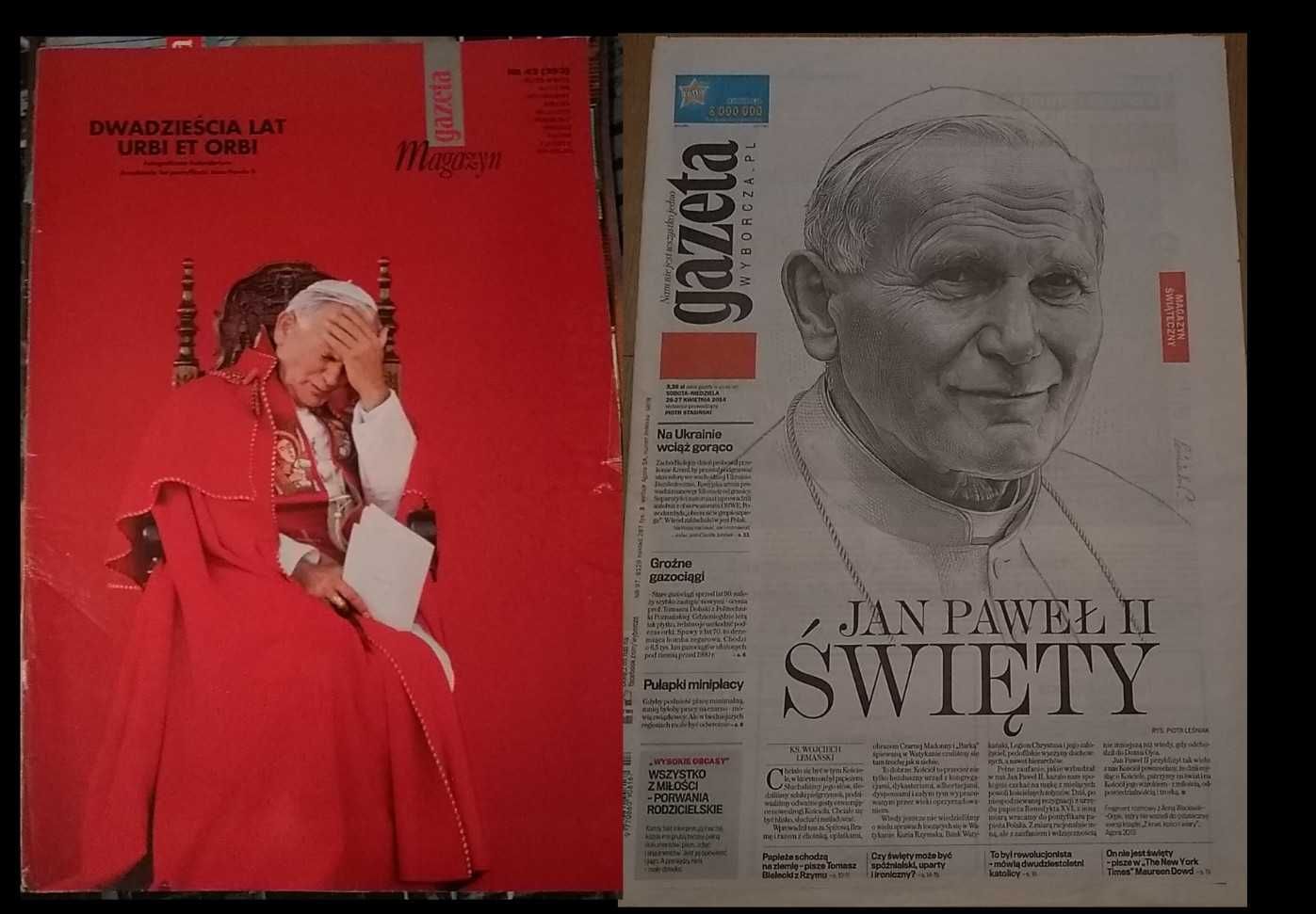 Jan Paweł II Święty Gazeta Wyborcza, okładka magazynu GW Jestem z Wami