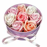 Kwiaty FLOWERBOX Róże Mydlane Na Prezent WALENTYNKI GIFT