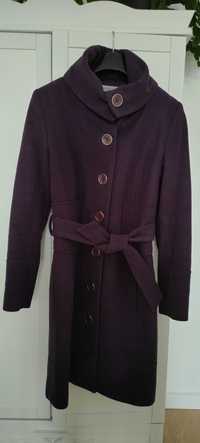 Płaszcz zimowy damski w kolorze ciemnego fioletu rozmiar 36
