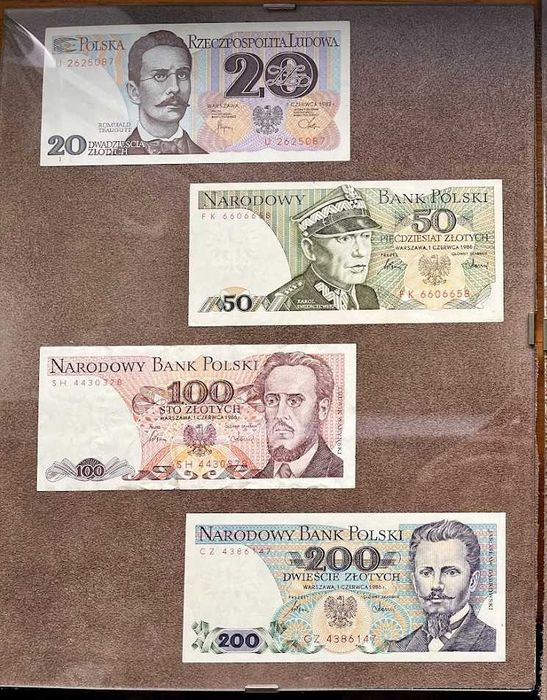 Zestaw polskich banknotów lata 29-1948 & PRL / 1 - 200.000 zł