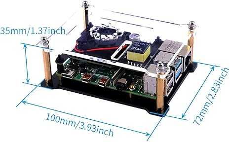 obudowa do Raspberry Pi Model 4B/3B+/3B/2B otwarta z wentylatorem 177