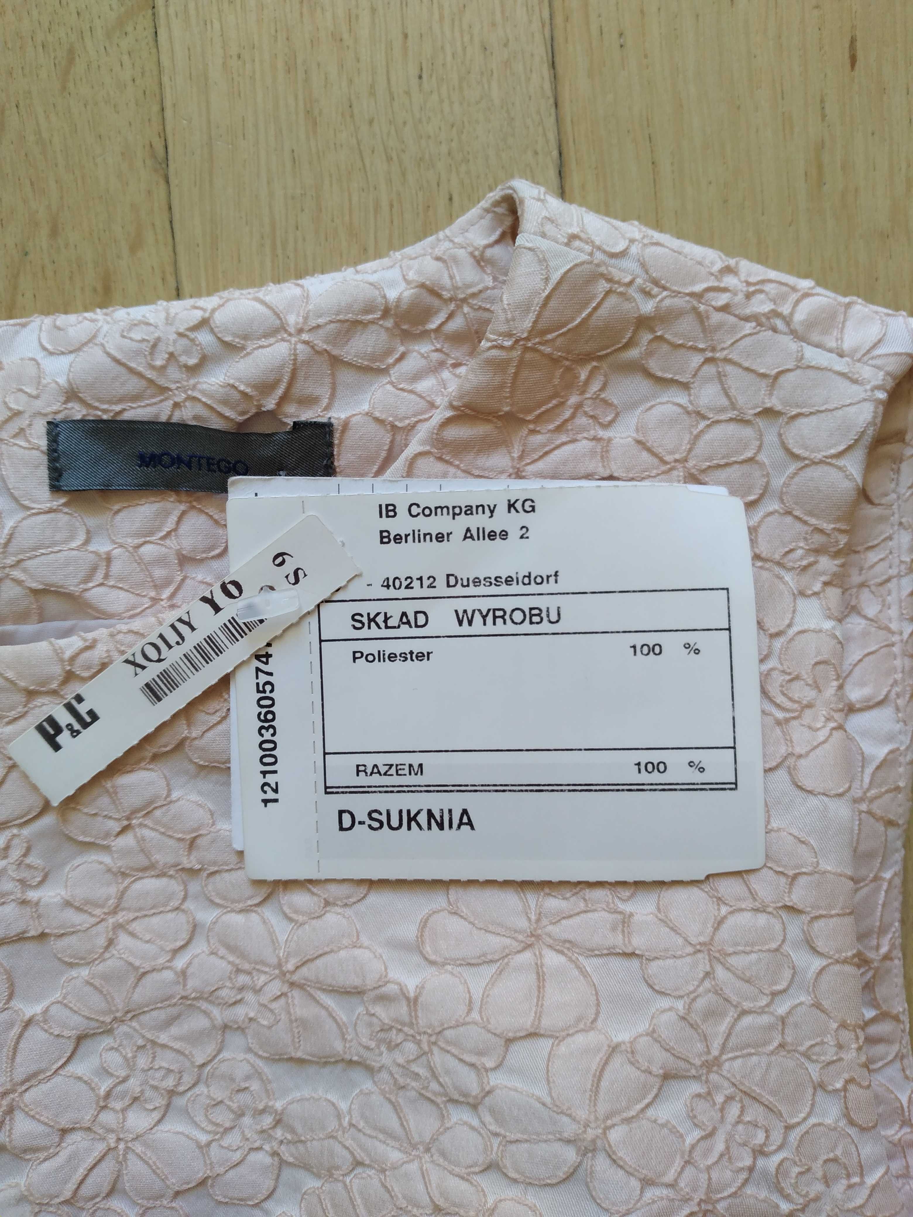 nowa Peek&Cloppenburg 42 XL Montego Komunia morelowa sukienka