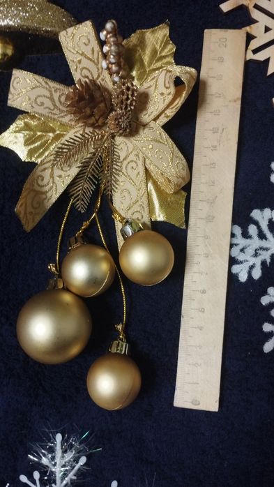 Снежинки шары с пенопласта декор новогодний колокольчики