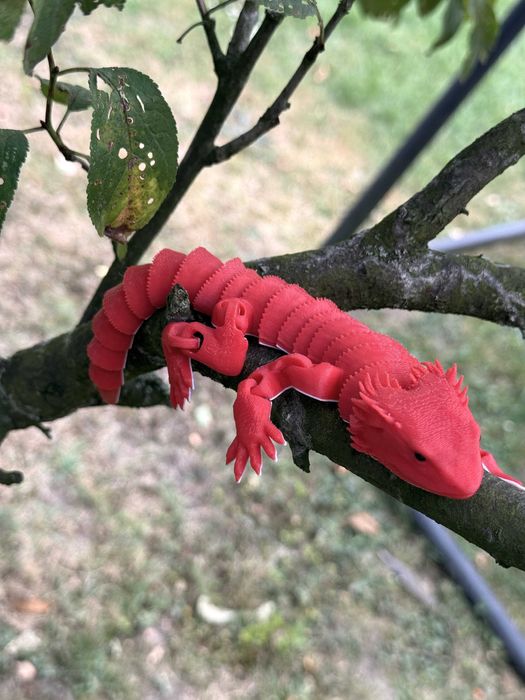 Agama Czerwona - figurka przegubowa, zabawka antystresowa, prezent