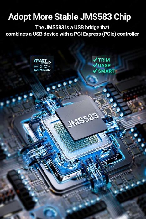 Внешний адаптер карман корпус JEYI USB-A 3.2 Gen 2 для M.2 NVMe 2280