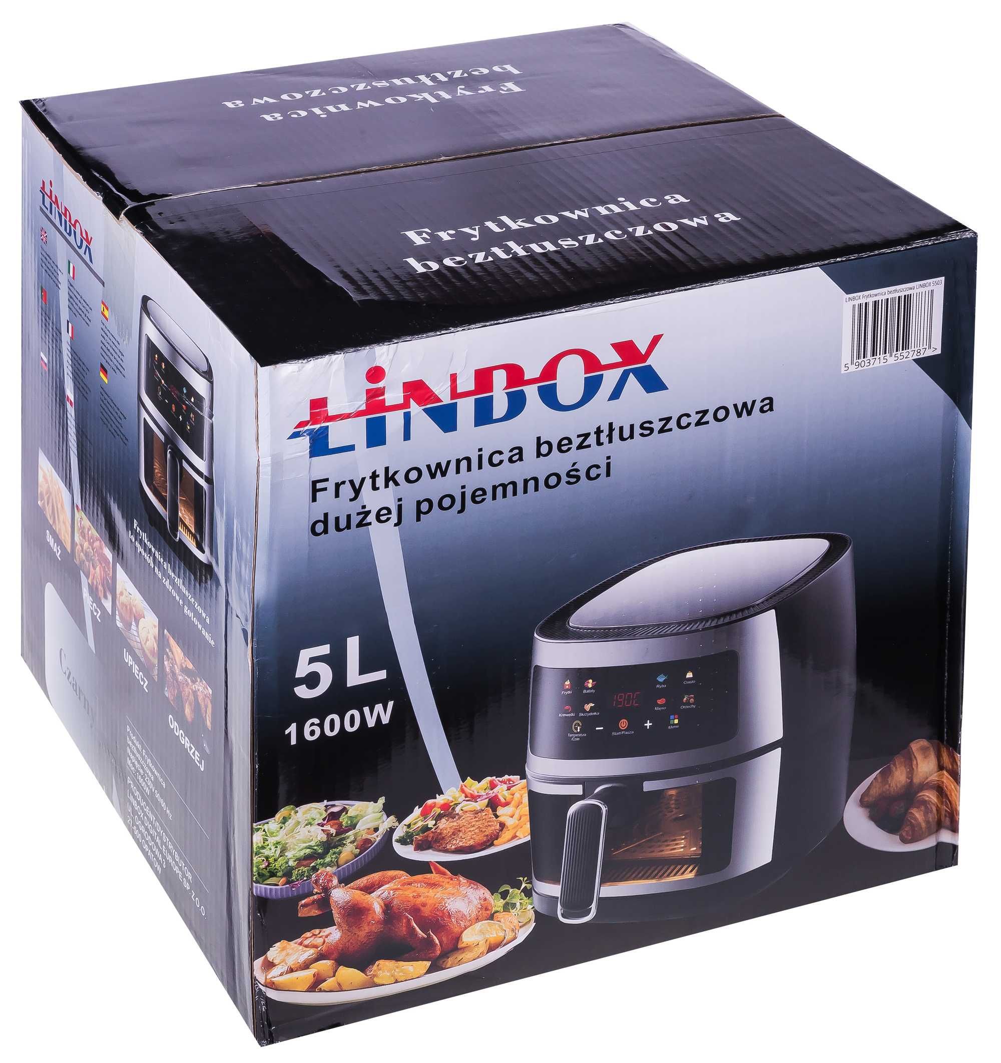 [OUTLET] Frytkownica 5L 1400W beztłuszczowa LINBOX Air Fryer