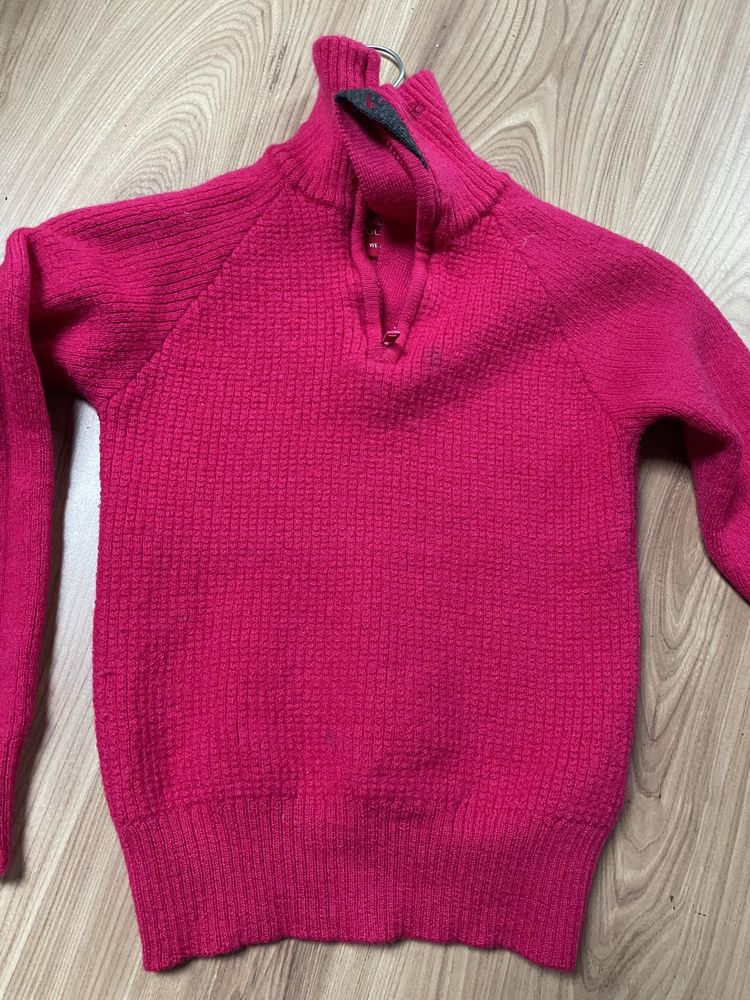 Sweter Golf Ulvang narty wełna 100% 140 cm 9-10 lat różowy