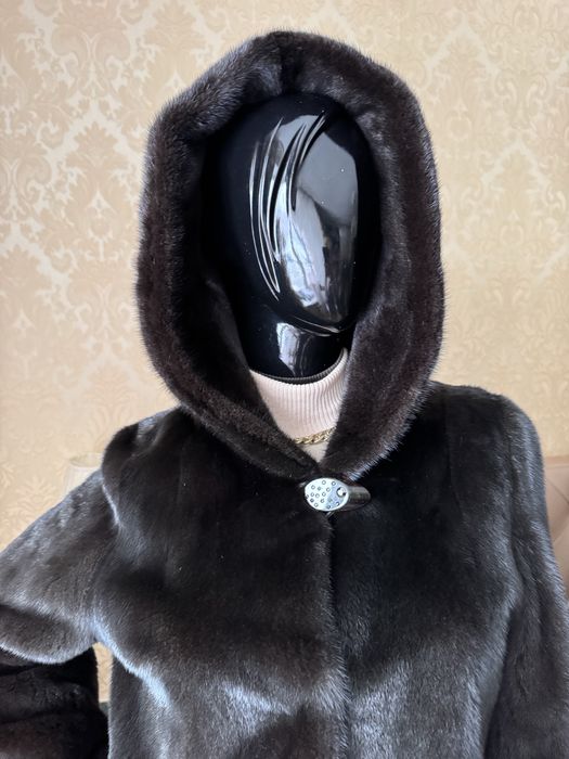 22.12 Київ примірки! Норкова шуба 100 см, 42-46, blacknafa