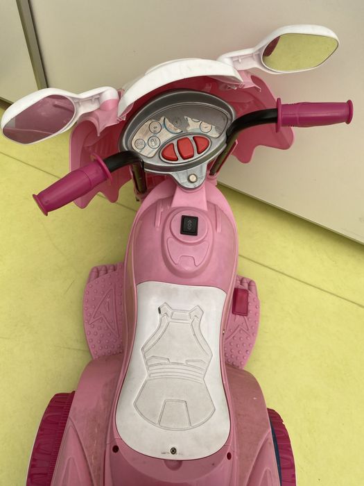 Moto eletrica com 2 velocidades rosa princesa