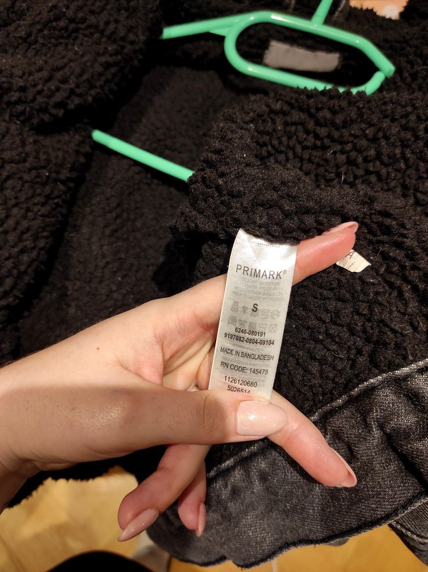 Kurtka jeansowa katana męska czarna ocieplana Primark