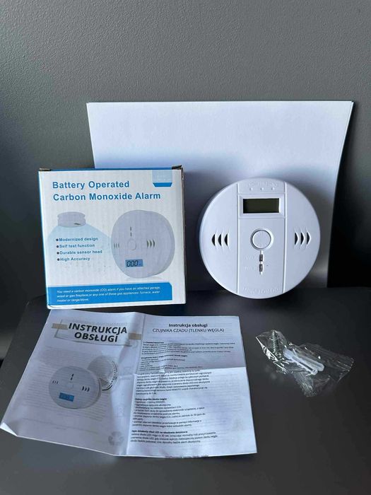 Detektor Tlenku Węgla Wykrywacz CZADU z Certyfikatem ALARM+ DŹWIĘK