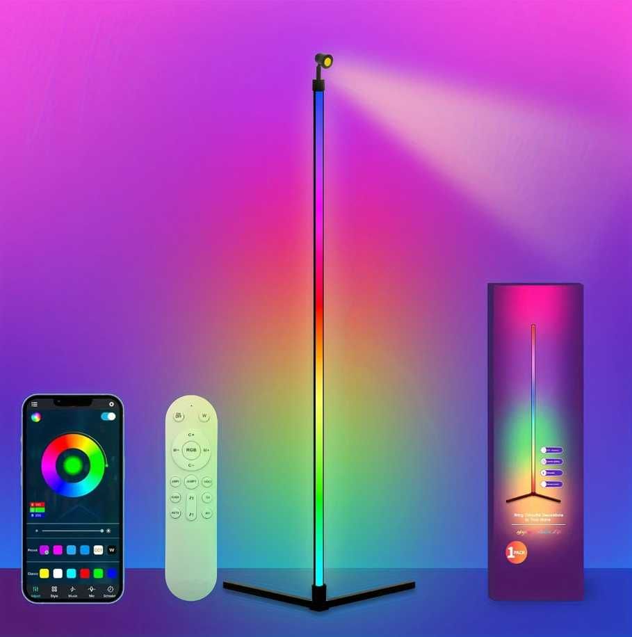 Lampa Narożna LED RGB z Oświetleniem Zachodu Słońca
