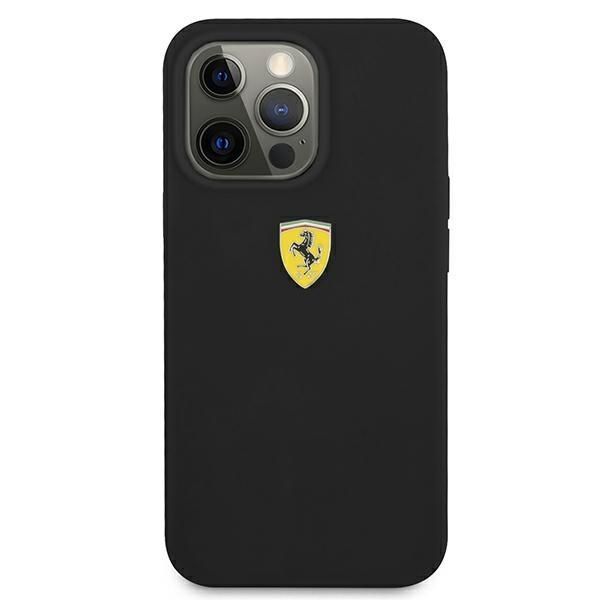 Etui Ferrari Silicone do iPhone 13 Pro Max 6,7" Czarny