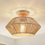 KMaiPem Boho Rattan Lampa Sufitowa, 32,5 cm, Klasa A, Rattan Brown