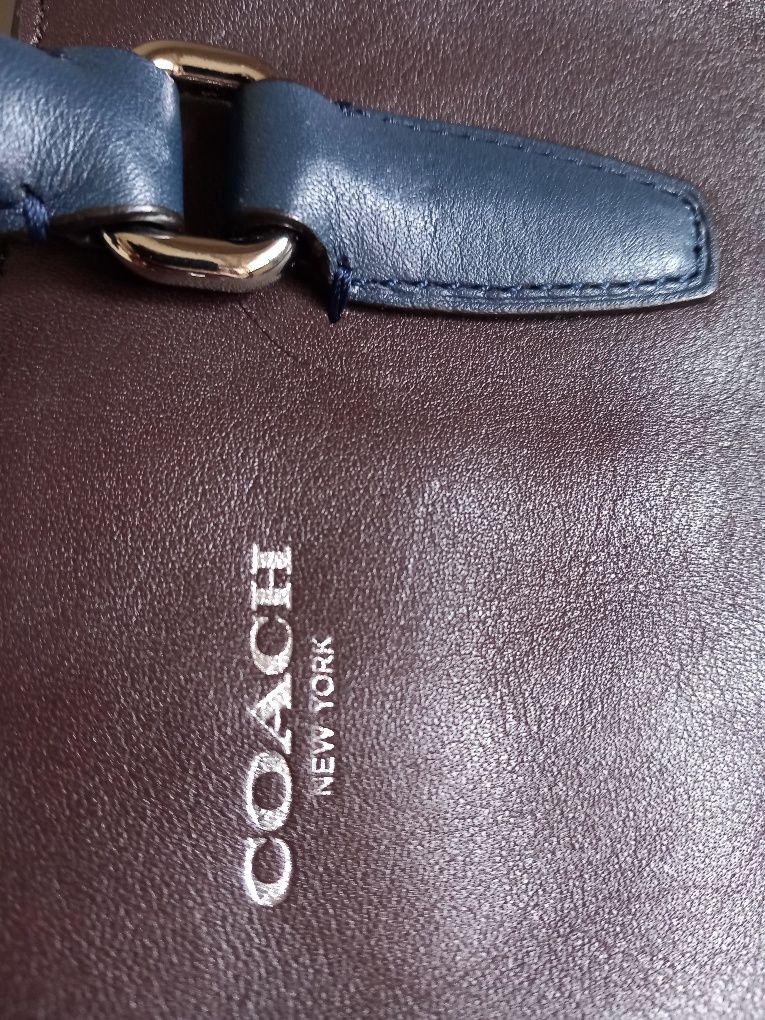 Coach New York skorzana średnia torebka