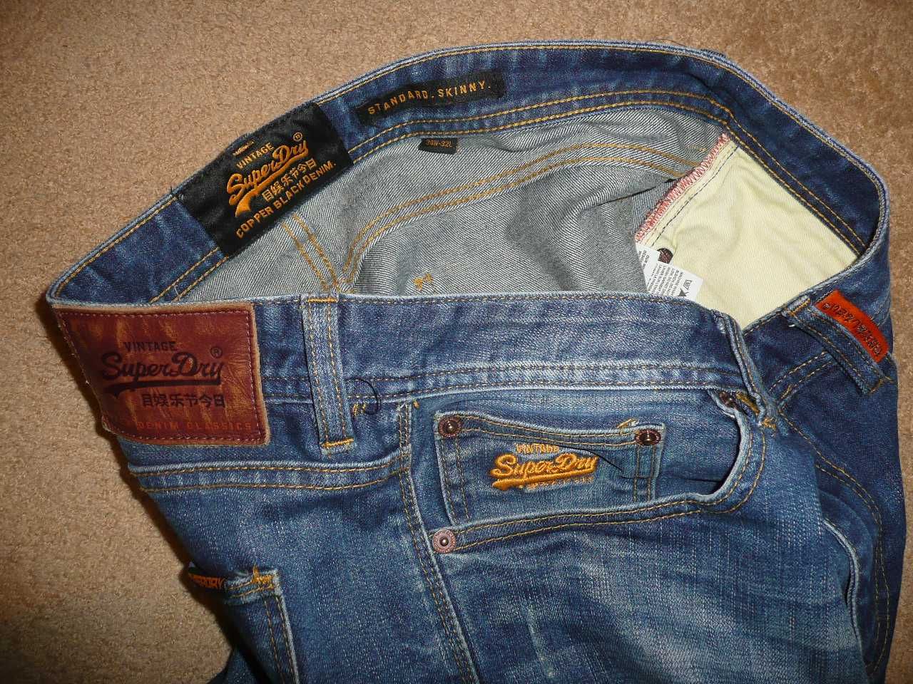 Spodnie dżinsy SUPERDRY W34/L32=46,5/107cm jeansy