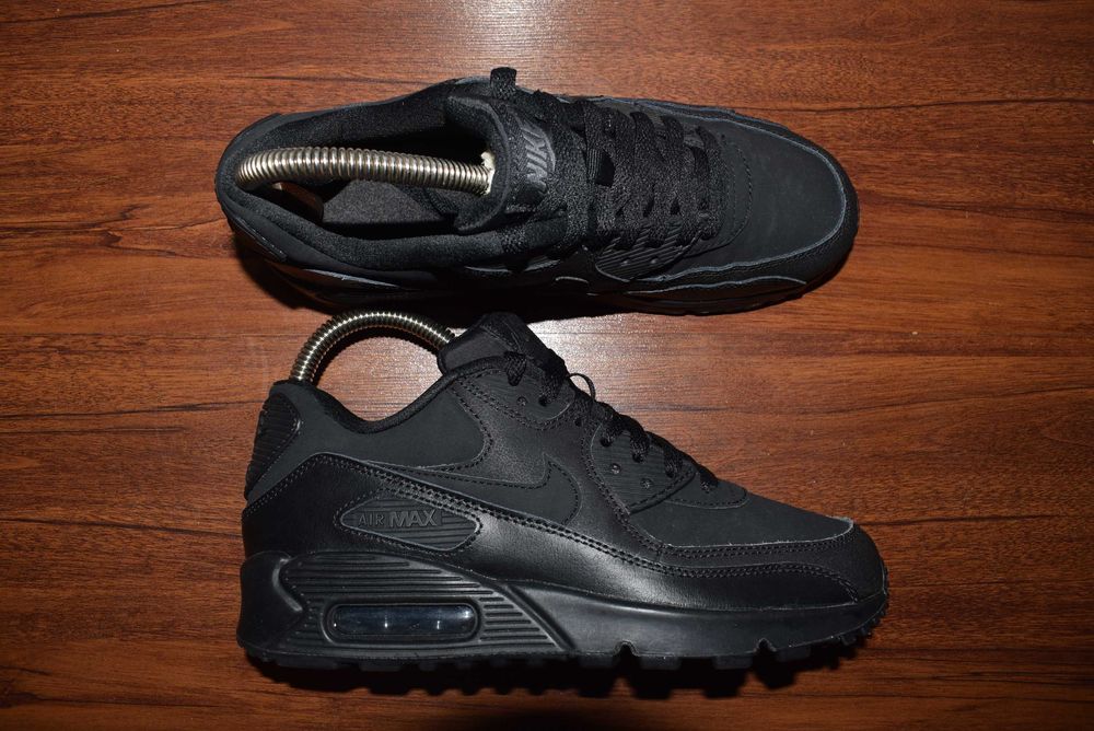 Nike Air Max 90 Black (Женские Кожаные Кроссовки Найк 97 95 TN 270 )