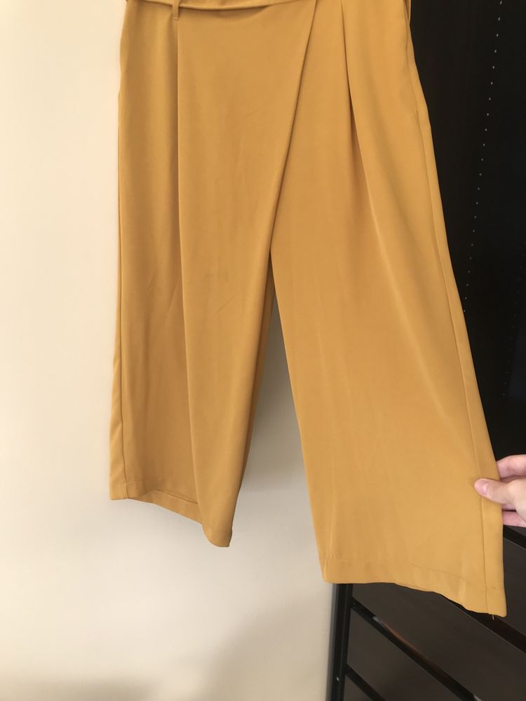 Culottes mulher amarelo torrado