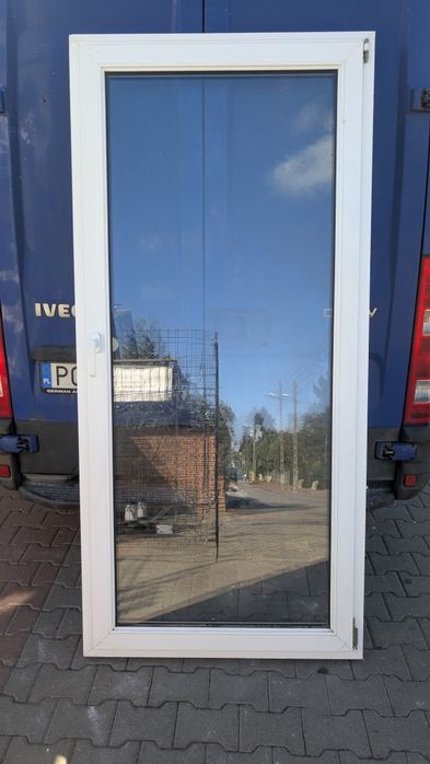 KR HAUS drzwi 101x214 balkonowe białe używane okna drzwi POZNAŃ