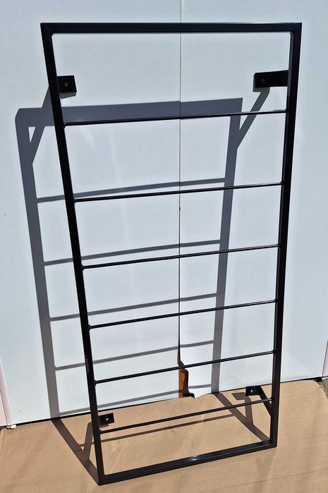 Metalowa pergola ścienna loft 130x60 cm czarny półmat 2 sztuki