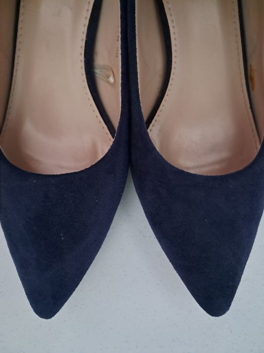 Czółenka damskie granatowe zamsz 39