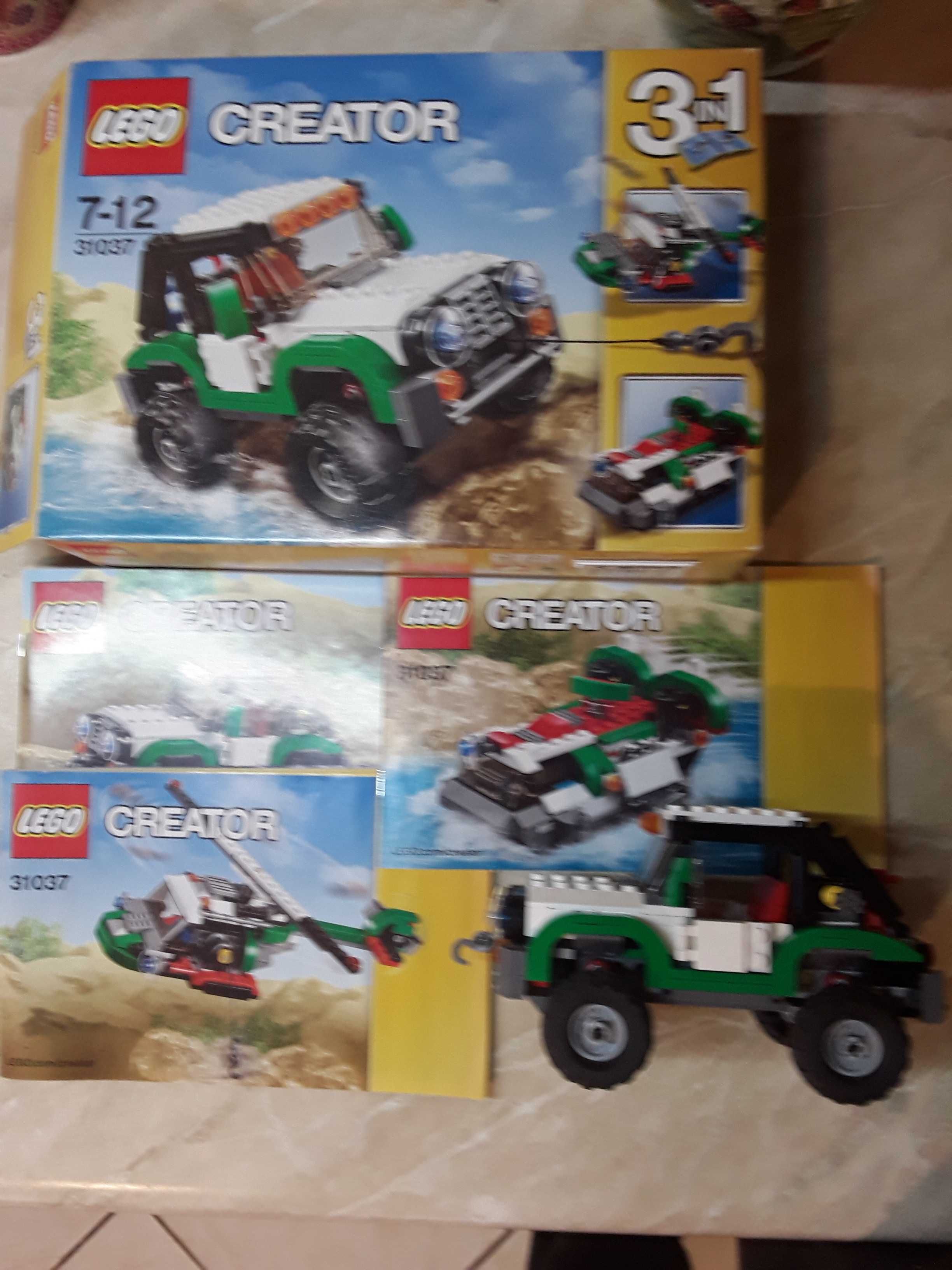 Lego 31037 creator 3 w1 przygodowe pojazdy, jeep, śmigłowiec, wodolot.