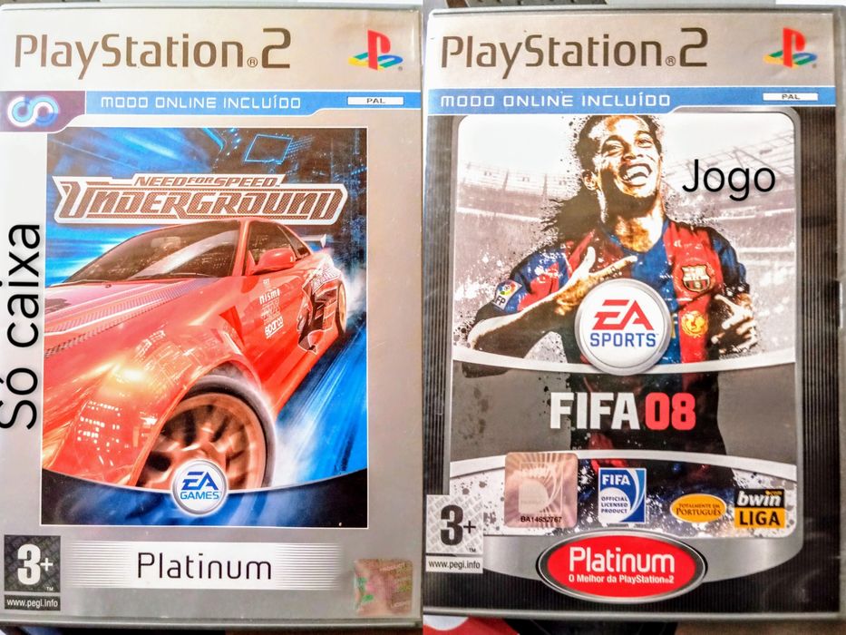 Need for Speed-caixa, FIFA 2008 -jogo PlayStation 2.