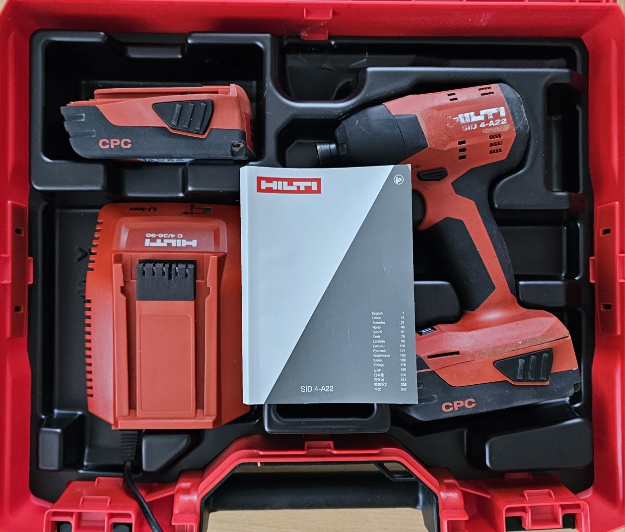 HILTI SID 4-A22 Zakrętarka Udarowa 194Nm 2xAku Ładowarka Walizka ŁADNA