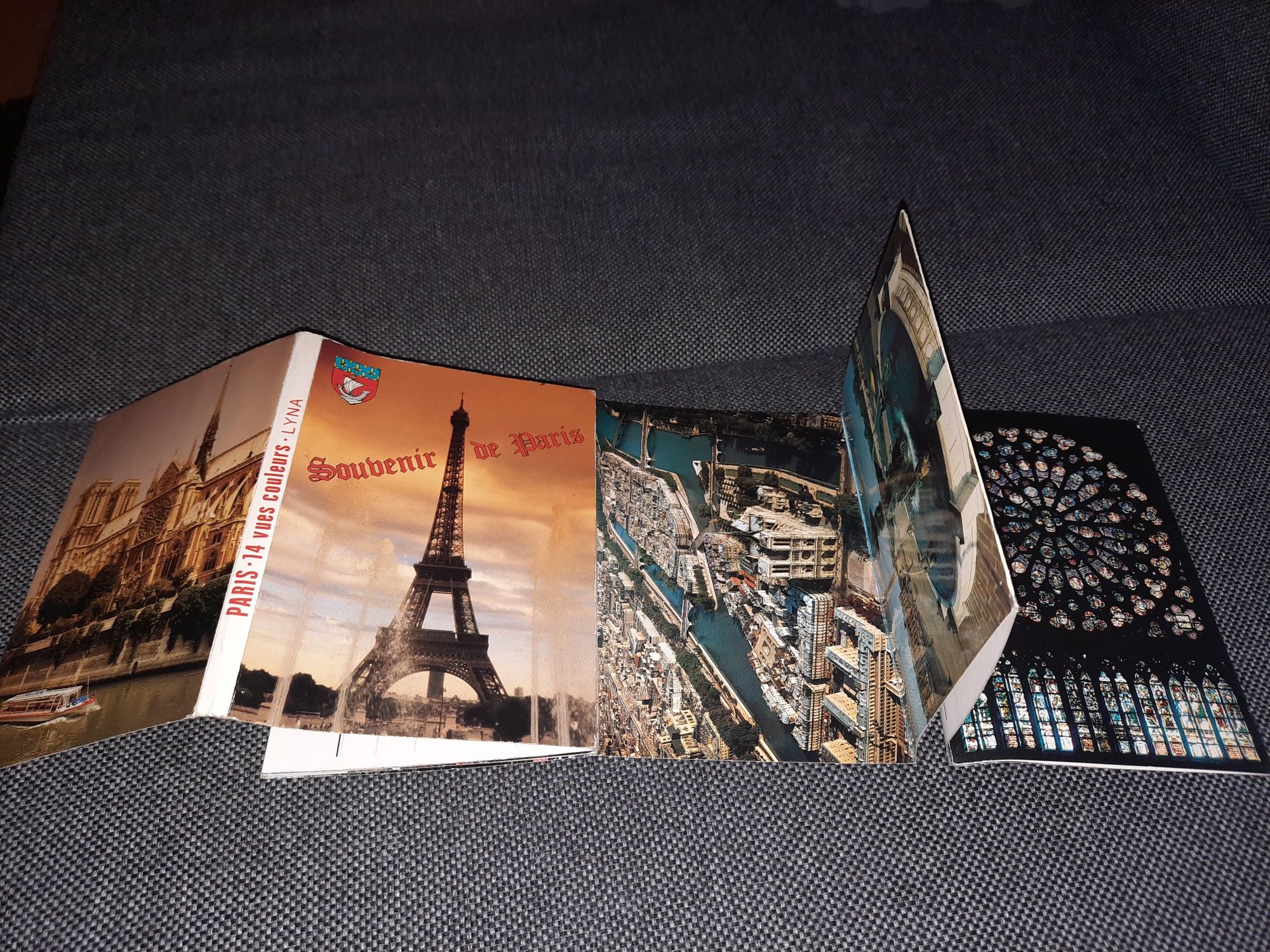 Stare pocztówki z Paryża, harmonijka, widokówki, vintage