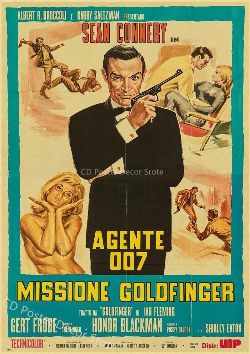 PIĘKNY plakat filmowy vintage GOLDFINGER