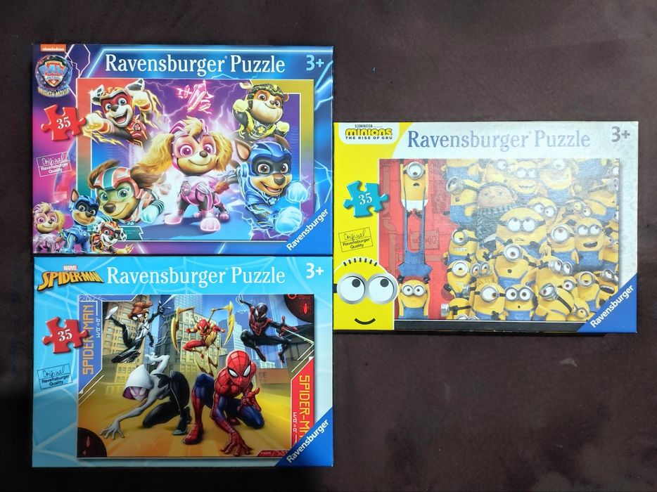 3x puzzles -mínimos, Spiderman e patrulha pata (novo)