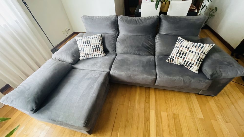 Sofá 3 lugares com chaise longue